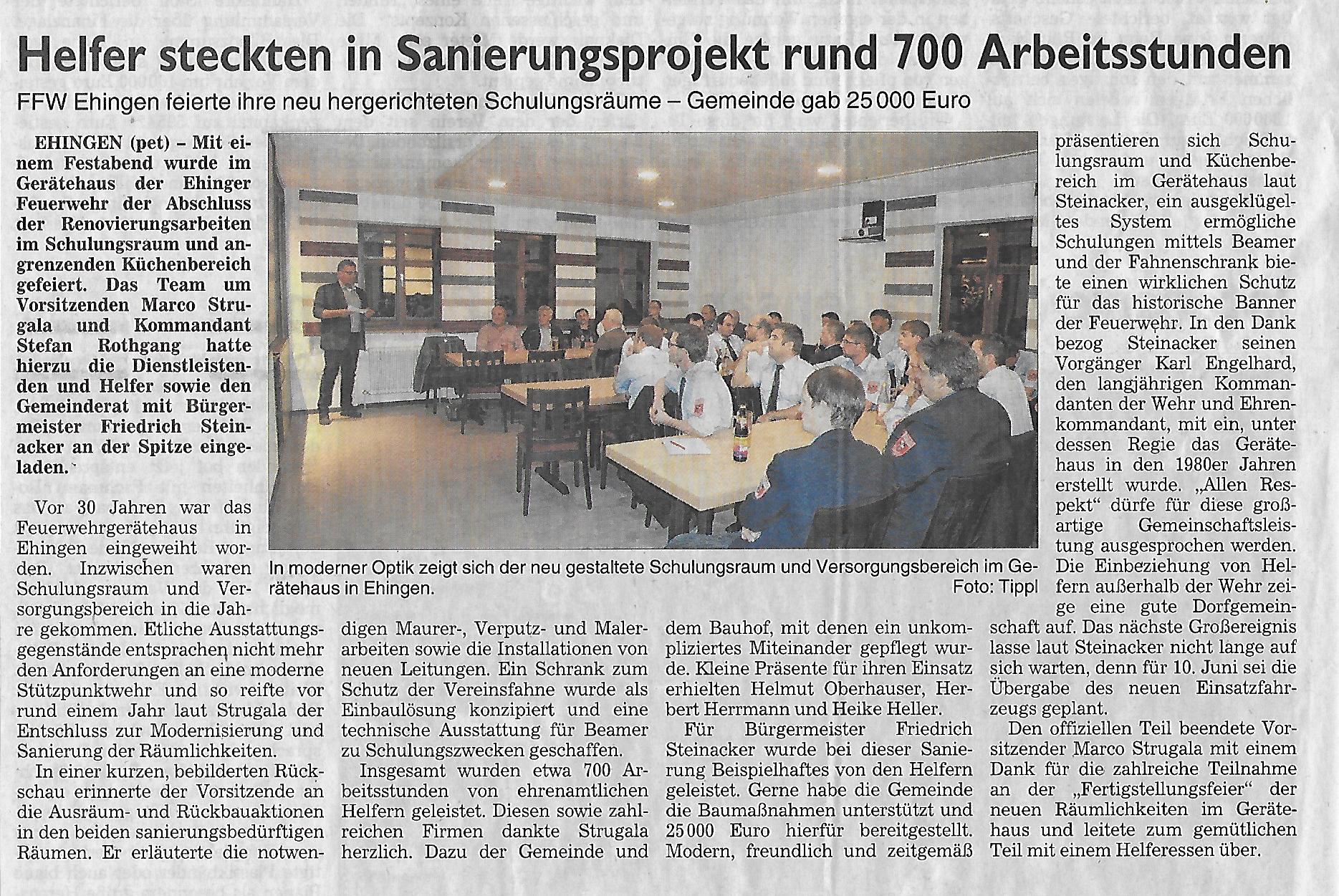 Einweihung neuer Schulungsraum